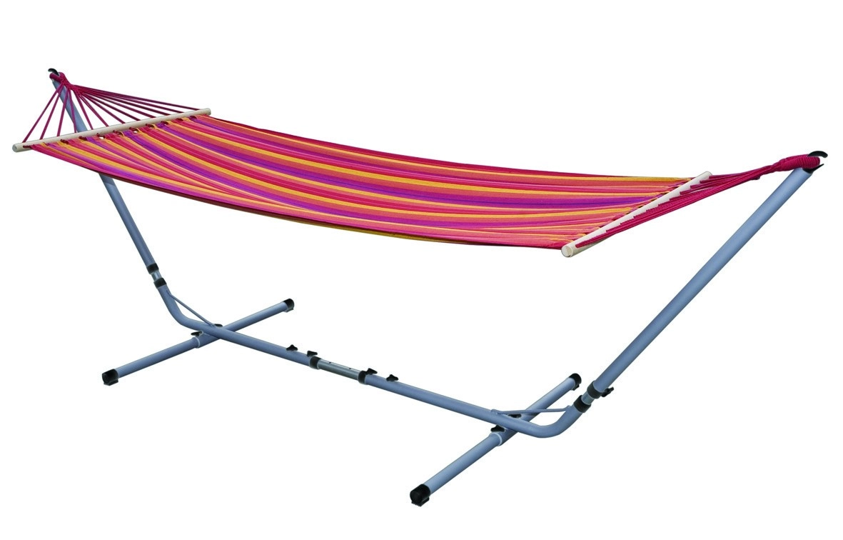 Bo Garden Hangmat Bo-Garden Samba Met Spreidstok Rood Oranje Geel - Afbeelding 2